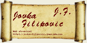 Jovka Filipović vizit kartica